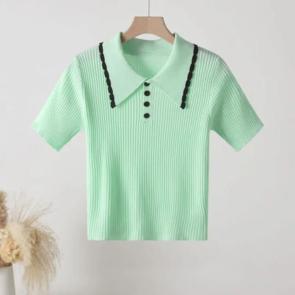 Veronica Knitted Polo Top